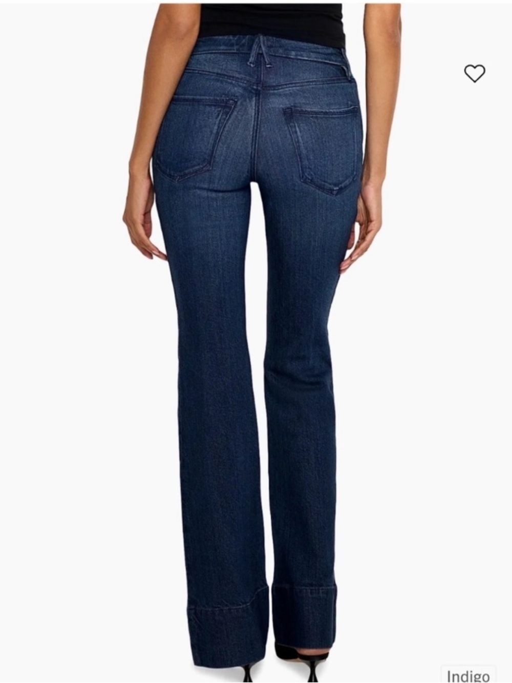 Good American Indigo High-Rise Flare Jeans - Dark Blue - Picture 2 of 7